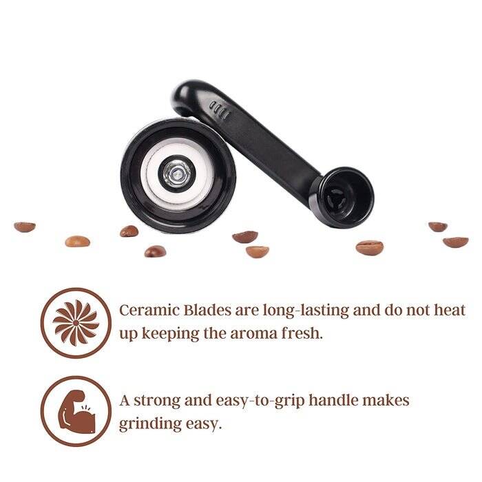 Manual Coffee Grinder with Adjustable Settings - for Drip Coffee, Moka Pot,French Press (Silver) - Image 3