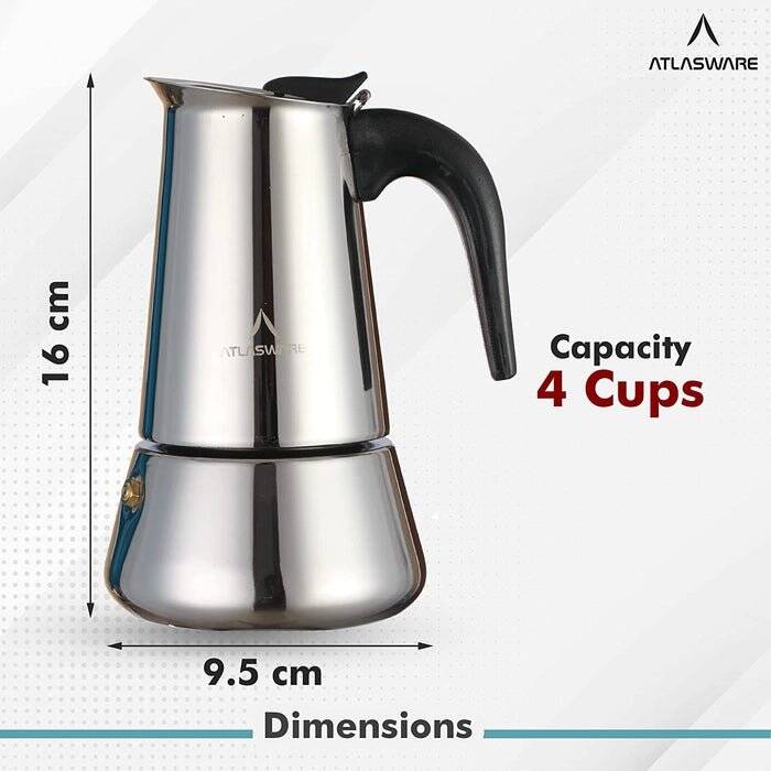 Kaapi Thota Coffee Percolator - Stainless Steel, Atlasware -- 4 Cups
