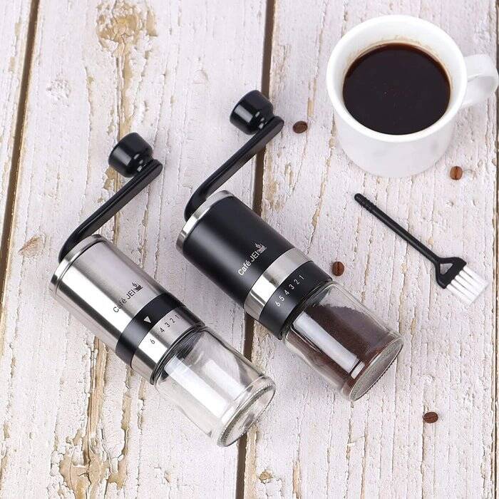 Manual Coffee Grinder with Adjustable Settings - for Drip Coffee, Moka Pot,French Press (Silver) - Image 4