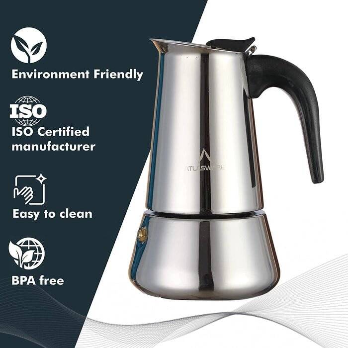 Kaapi Thota Coffee Percolator - Stainless Steel, Atlasware -- 4 Cups - Image 2
