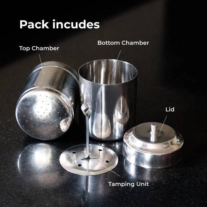 KaapiThota South Indian Coffee Filter - Stainless Steel - Made In India - 300ml - Image 3