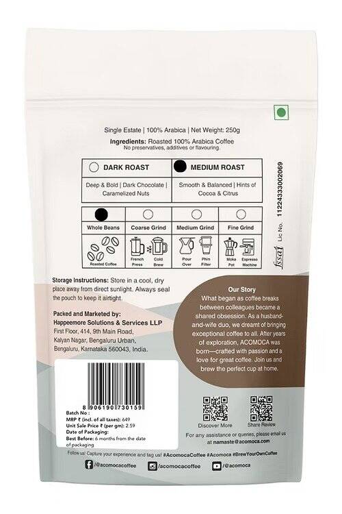 100% Arabica Medium Roast Coffee Beans – Specialty 250g - Image 4