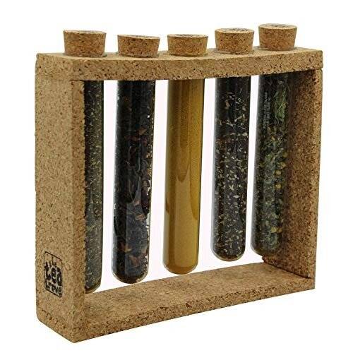 The Tea Trove Cork Tea Tube Rack Gift Set with 5 Gourmet Teas - Image 4