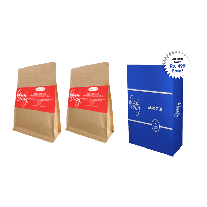 Red Honey Single Estate Coffee – Pack of 2 with FREE Assorted Box of 6 Easy Pour Drip Coffee Bags