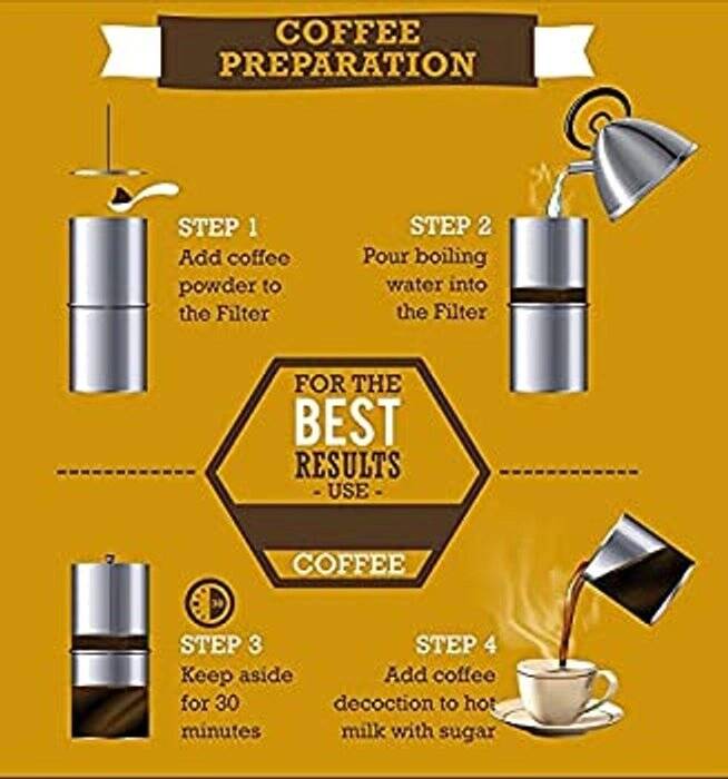 KaapiThota South Indian Coffee Filter - Stainless Steel - Made In India - 300ml - Image 4