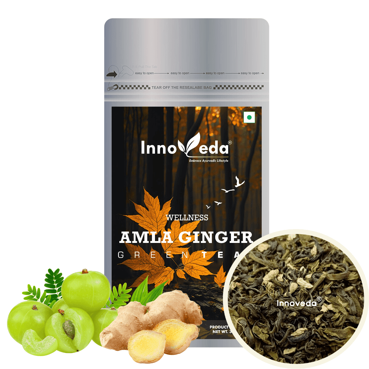 Amla Ginger Green Tea For Digestive Care