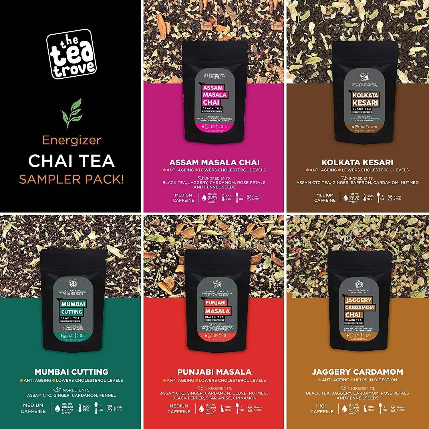 The Tea Trove Energizer Chai Masala Tea Sampler - Image 2