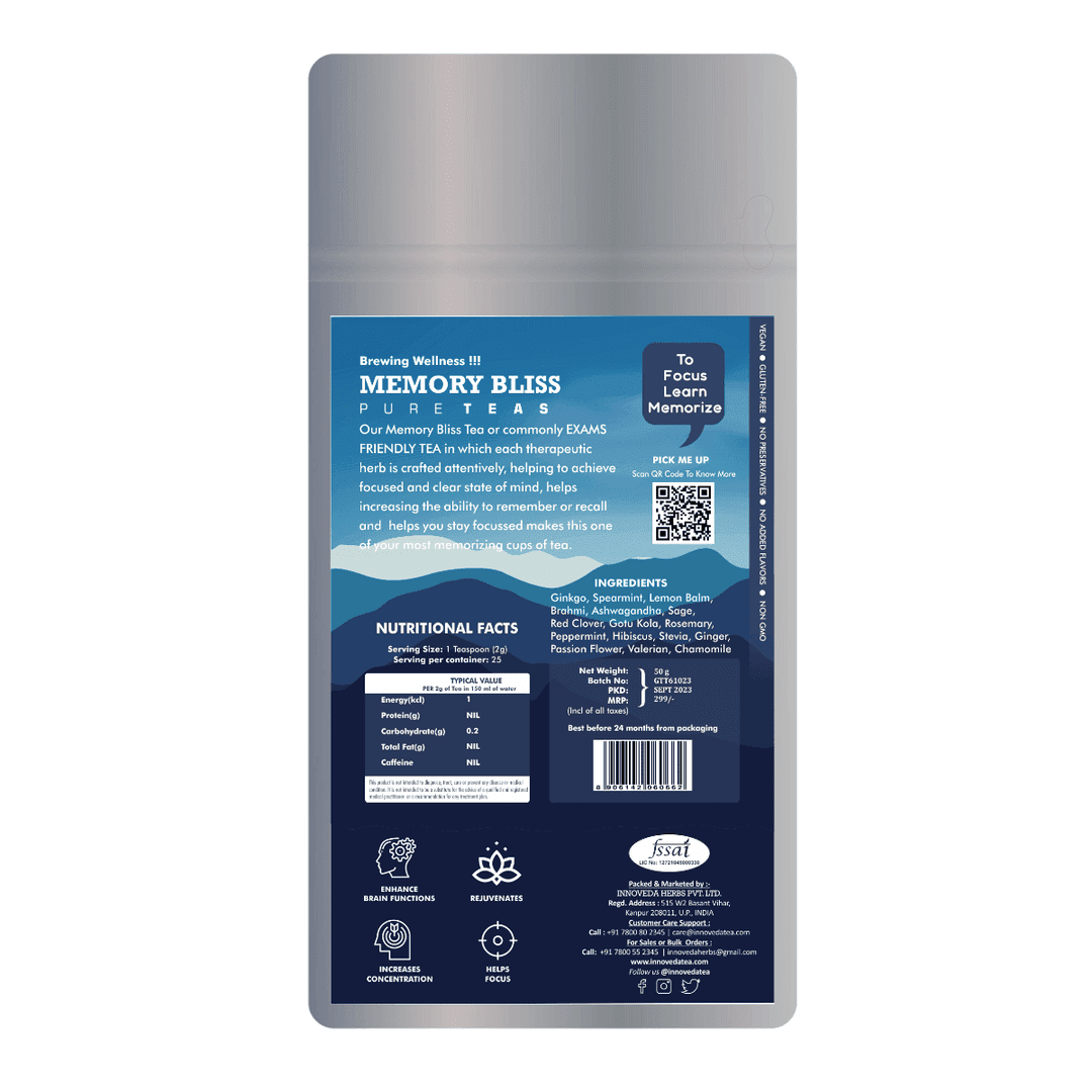 Memory Bliss Tea Helps Focus, Memorize & Recall - Image 2