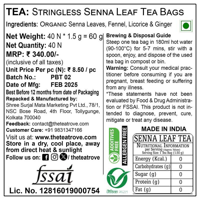 The Tea Trove FVTB - Senna Tea Bags for constipation relief - Image 4