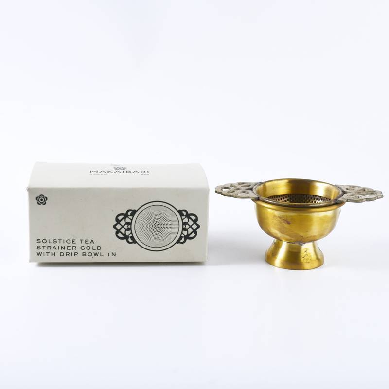 Makaibari Tea Strainer Gold with Drip Bowl - Image 3